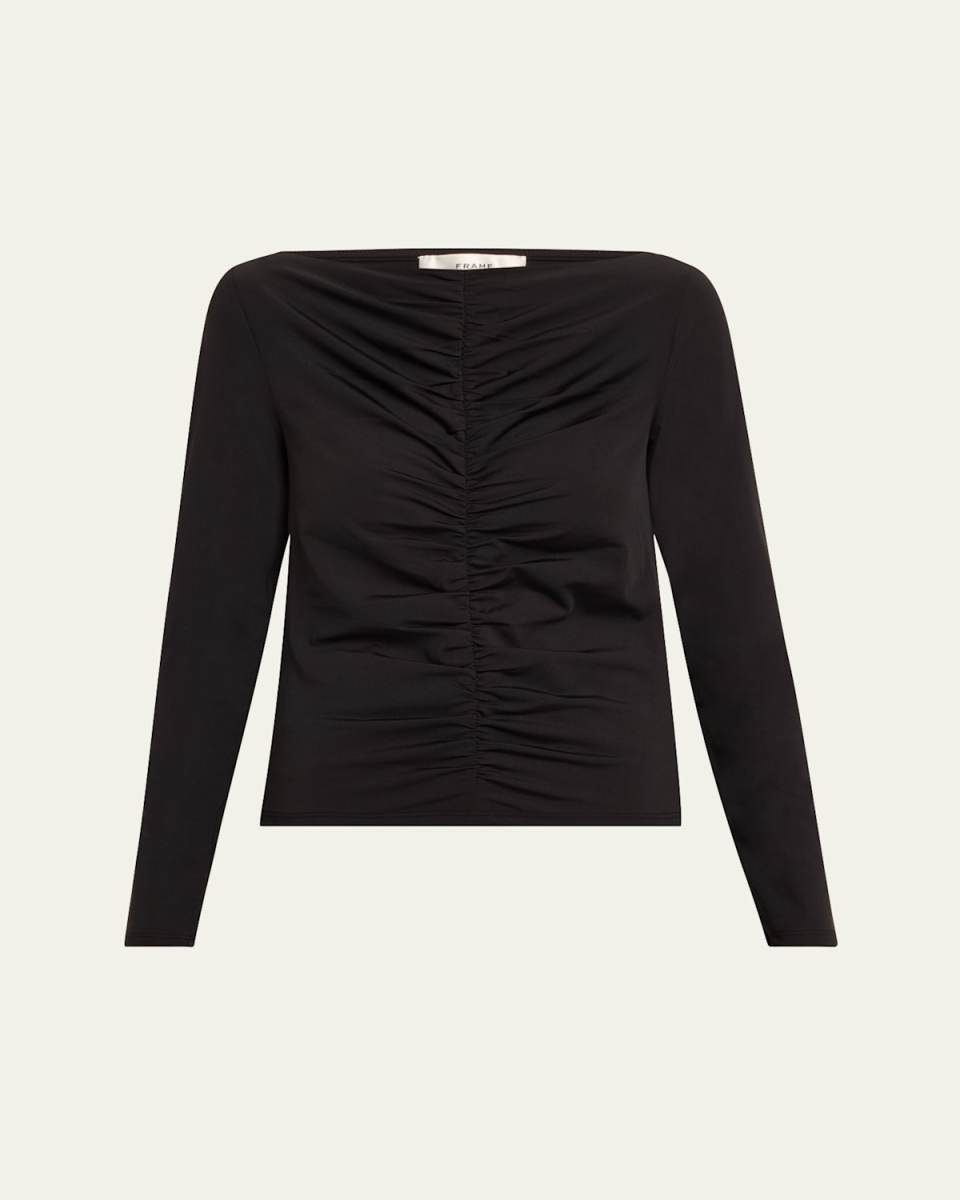 Ruched Long-Sleeve Top